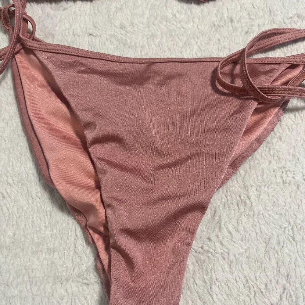 DOB Bacha Coral Bikini Peach Pink Rose Coral Size Large - Picture 3 of 7